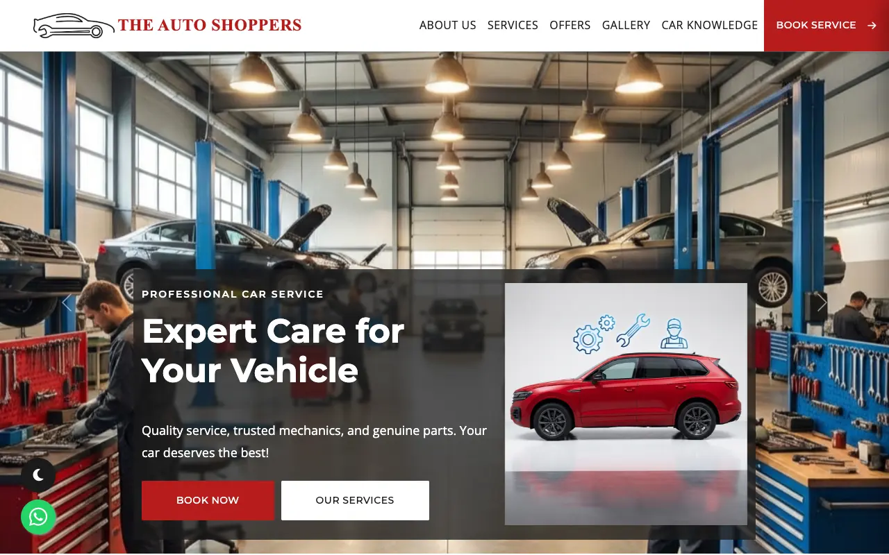 The Auto Shoppers — Multi-brand car service workshop, Surat.