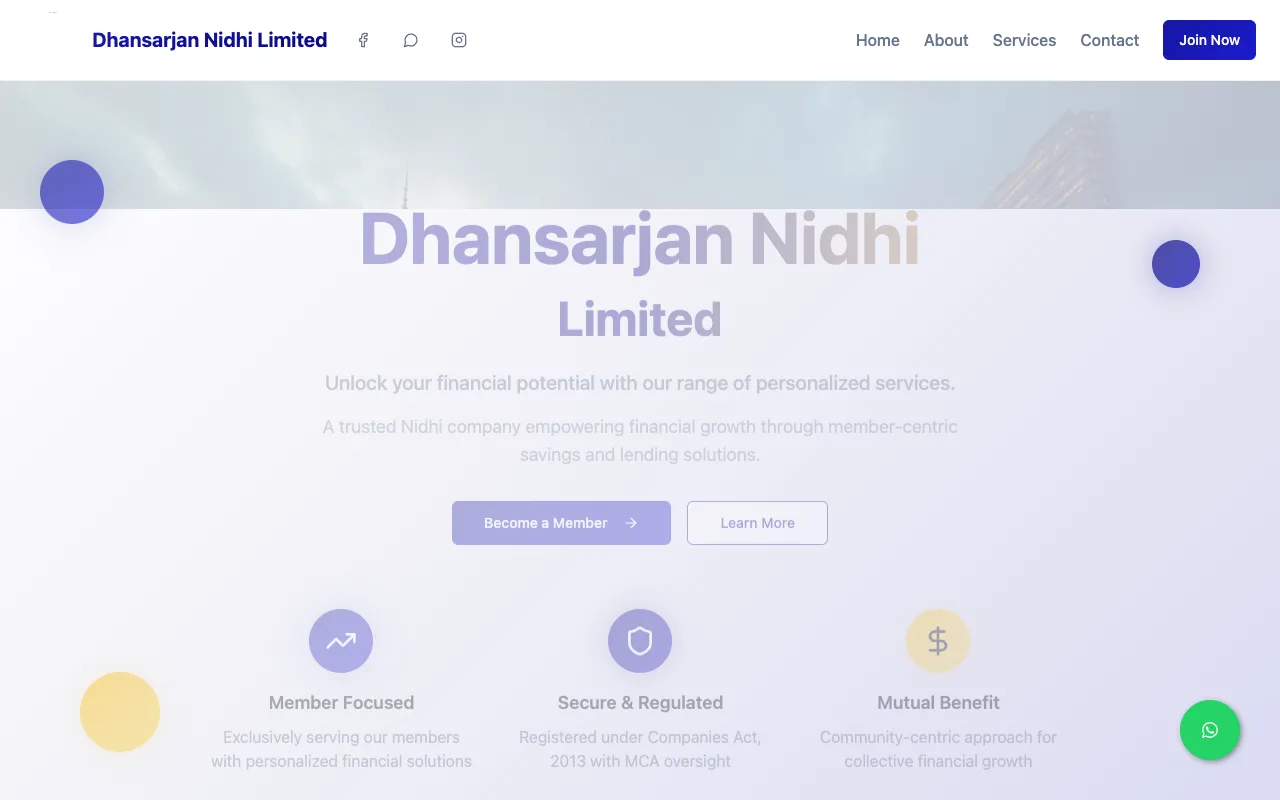Dhansarjan Finance Limited — Member-based savings and lending, Surat.