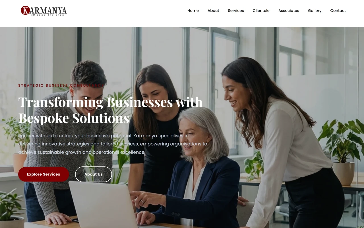 Karmanya — Business consultancy: government bodies, trade associations, private companies.