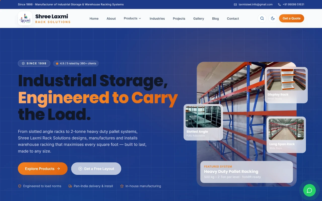 Shree Laxmi Rack Solutions — Industrial storage and warehouse racking.