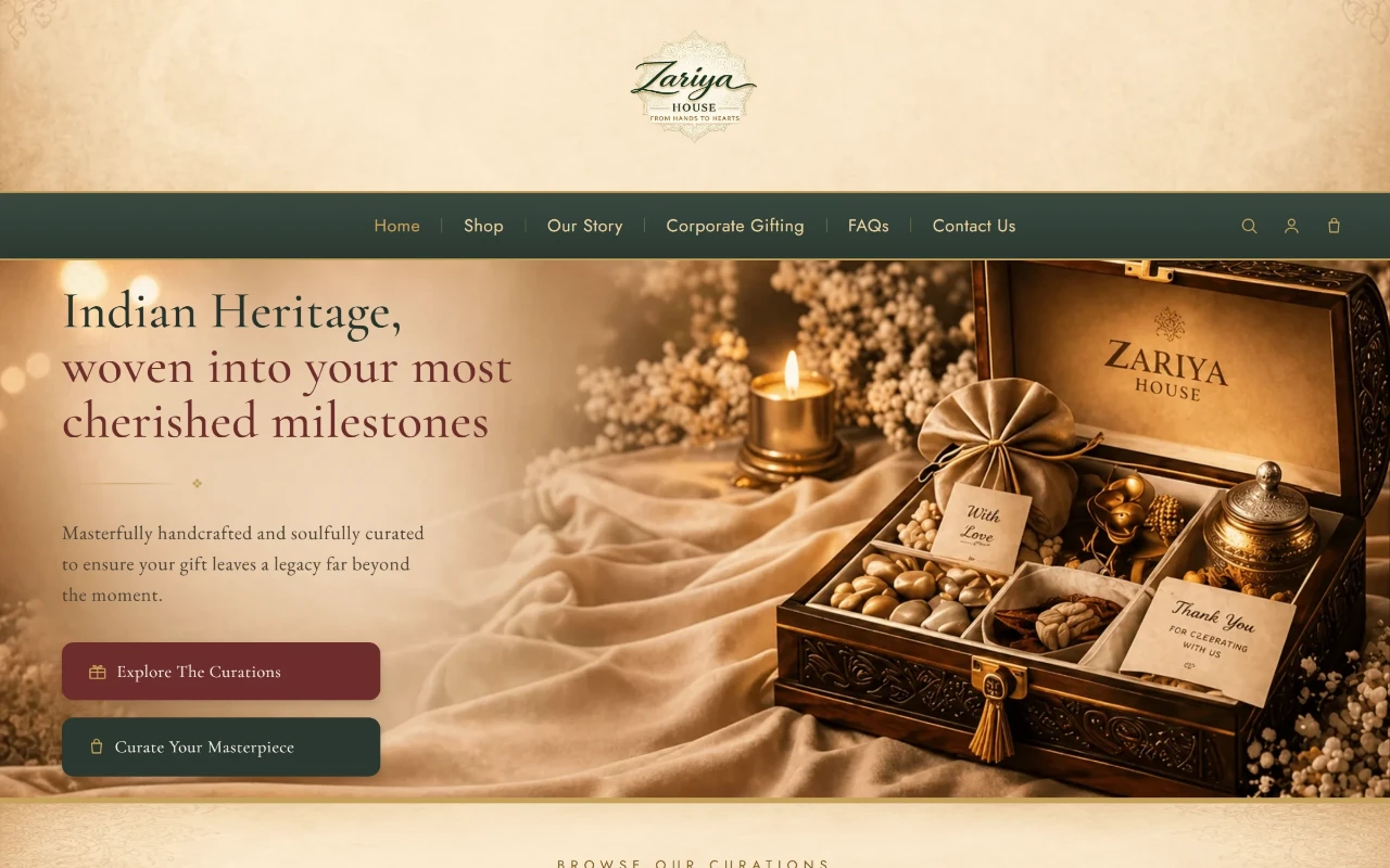 Zariya House — Premium Indian gifting, handcrafted hampers.